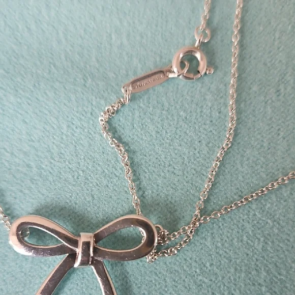Tiffany & Co. Silver Bow Necklace - Picture 4 of 6